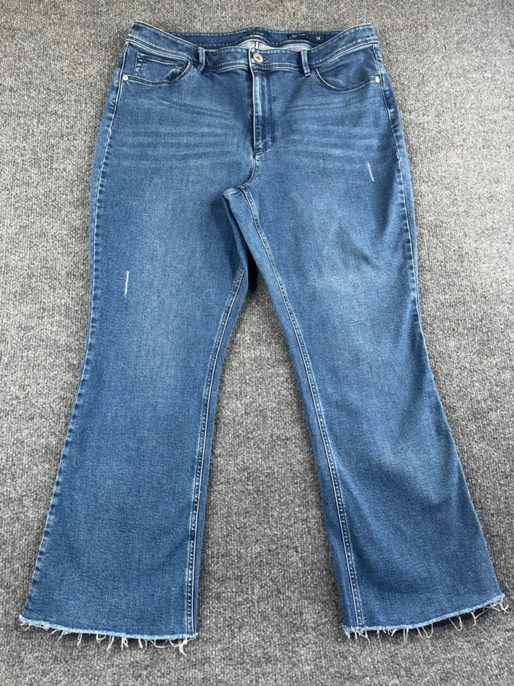 J. Jill Denim Kick Flare Ankle High Rise with Frayed Hem